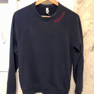 “Momma” Custom Embroidered Fleece Sweatshirt Size Small
